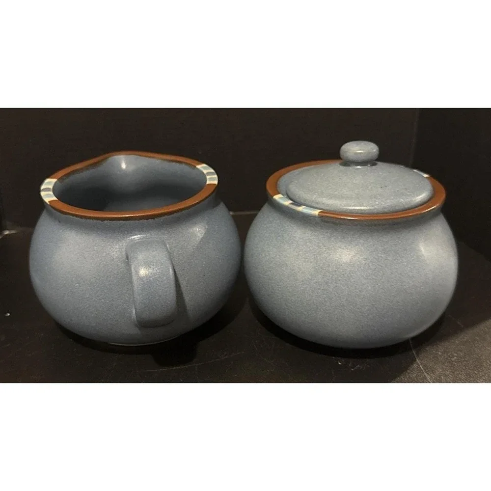Dansk‎ Mesa Sky Blue Sugar Creamer Set Southwestern Aztec Vintage